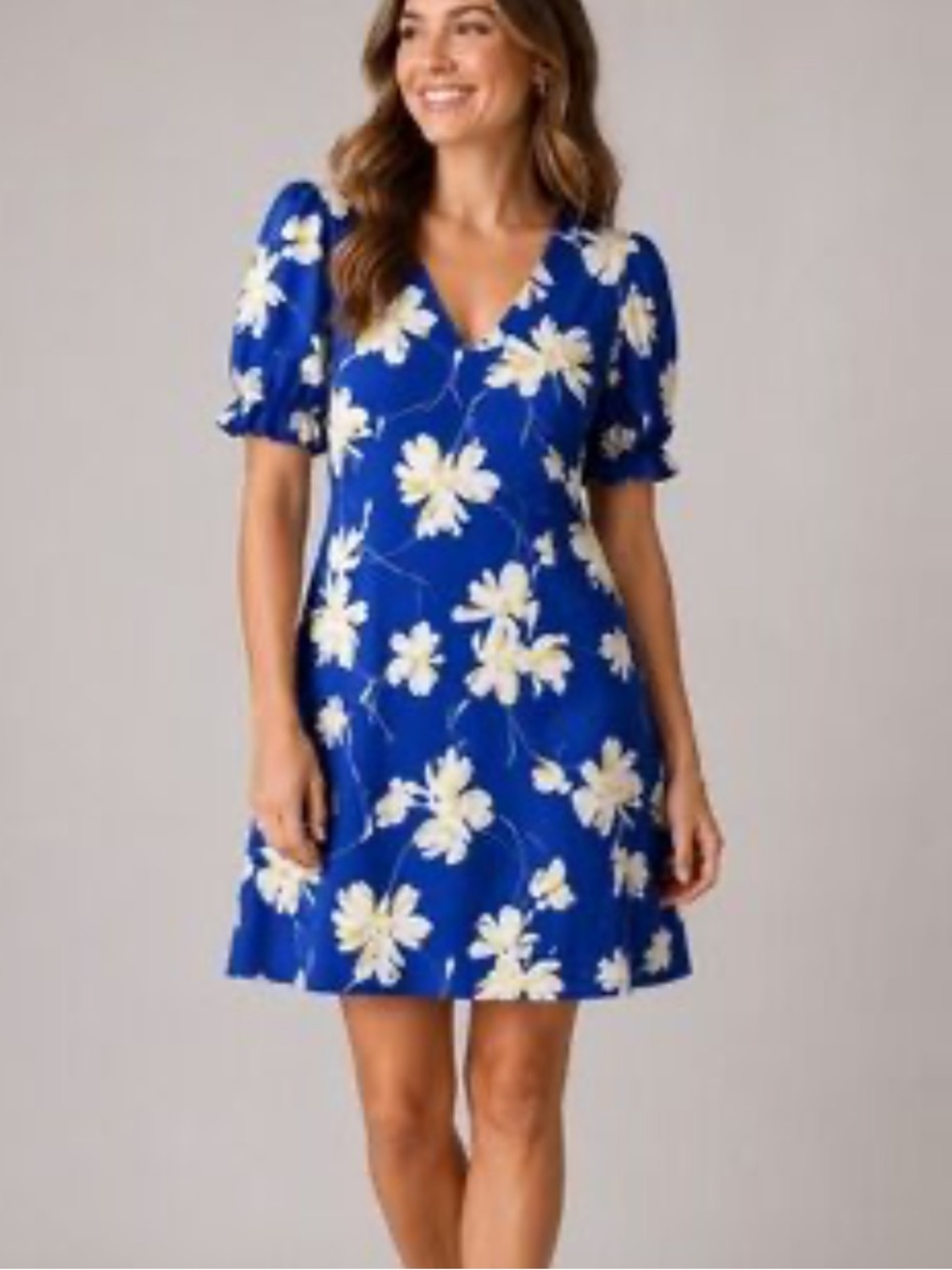 NWT Tommy Hilfiger Blue Floral Half Sleeve Dress